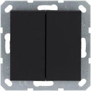 Кнопка 2-кл. 10А IP20 с переключающим контактом механизм черн. матов. soft touch Jasmart G3020PB