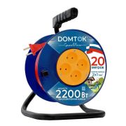 Удлинитель на катушке 4х20м без заземл. 10А IP20 2.2кВт ПВС 2х1 DOMTOK 2437