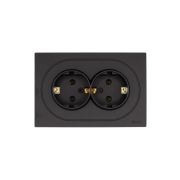 Розетка 2-м СП OSEN с заземл. ПБТ механизм черн. бархат LEZARD 743-4200-127B