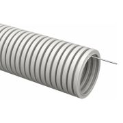 Труба гофрированная ПВХ d50мм с протяжкой сер. (уп.15м) TOKOV ELECTRIC TKE-TG/P-50-C06/15