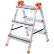 Лестница-стремянка двусторонняя 3 ступ. Н=67.5см 4.0кг стальная КУРС 65392