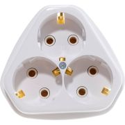 Розетка 3-м СП РС10/16-835 16А IP20 с заземл. бел. Кунцево 5929