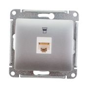 Розетка компьютерная 1-м СП Glossa RJ45 кат.5E механизм алюм. SE GSL000381K