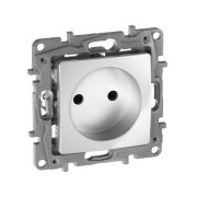 Розетка 1-м СП Etika 16А IP31 250В 2P без заземл. защ. шторки немецк. стандарт винтов. клеммы механизм алюм. IEK 672434