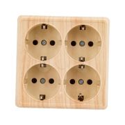 Розетка 4-м ОП Октава РС24-3-ОС 16А IP20 с заземл. сосна GENERICA ERO41-K03-16-DC