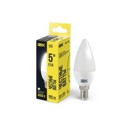 Лампа светодиодная 5Вт C35 свеча 4000К нейтр. бел. E14 450лм 230-240В IEK LLE-C35-5-230-40-E14