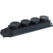 Колодка удлинителя 4-м 1ф с заглушками каучук UNIVersal 1029