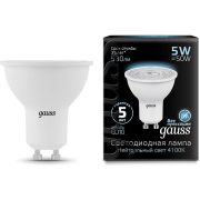 Лампа светодиодная Black 5Вт MR16 софит 4100К нейтр. бел. GU10 530лм GAUSS 101506205
