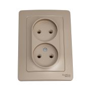 Розетка 2-м СП Blanca 16А IP20 250В без заземл. без защ. шторок титан SE BLNRS000024