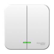 Выключатель 2-кл. ОП Blanca 10А IP20 (сх. 5) 250В с подсветкой с изолир. пластиной бел. SE BLNVA105111