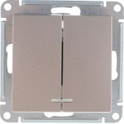 Выключатель 2-кл. СП AtlasDesign 10А IP20 (сх. 5а) 10AX с подсветкой механизм шампань SE ATN000553