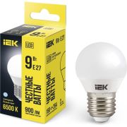 Лампа светодиодная G45 9Вт шар 6500К E27 230В IEK LLE-G45-9-230-65-E27