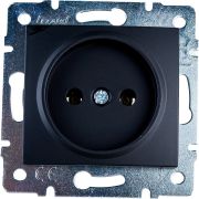 Розетка 1-м СП Karina 16А IP20 без заземл. термопласт механизм черн. бархат LEZARD 707-4288-121B