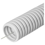 Труба гофрированная ПВХ легкая d20мм с протяжкой 350 Н сер. (уп.100м) Промрукав PR.012031