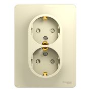 Розетка 2-м СП Glossa 16А IP20 с заземл. защ. шторки в сборе беж. SE GSL000226